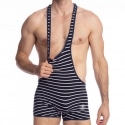 L'Homme invisible Querelle de Brest Singlet - Navy - White Stripe