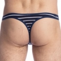 L'Homme invisible Querelle de Brest Bikini Thong - Navy - White Stripe