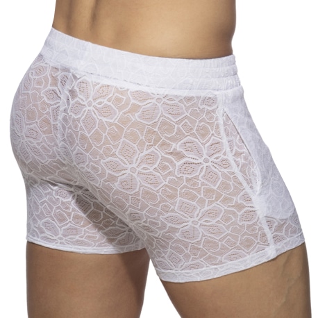 Addicted Flowery Lace Shorts - White