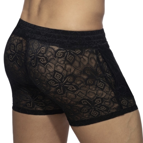 Addicted Flowery Lace Shorts - Black