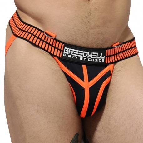 Breedwell Hybred Jock - Black - Neon Orange