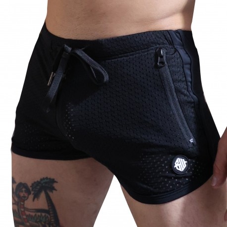 Andrew Christian Sheer Glitter Leopard Shorts - Black