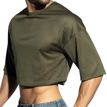 ES Collection Oversize Crop Top - Khaki