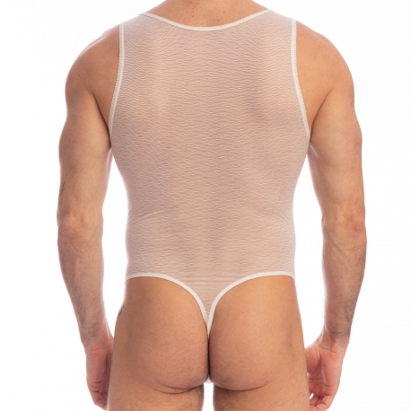 L'Homme invisible La Crème Thong Bodysuit  - Cream