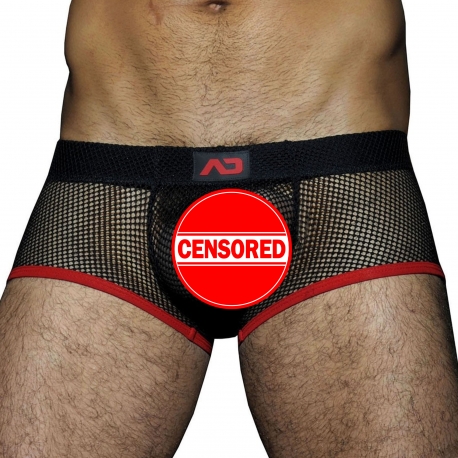 AD Fetish Fetish Mesh Boxer - Black - Red