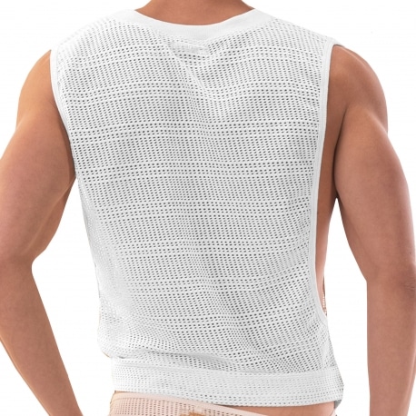 Mayo Mesh Tank Top - White