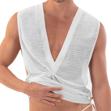 Mayo Mesh Tank Top - White