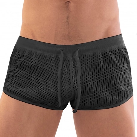 Mens sheer best sale split shorts