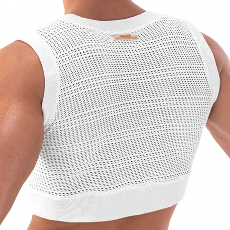 Luz Mesh Crop Top - White