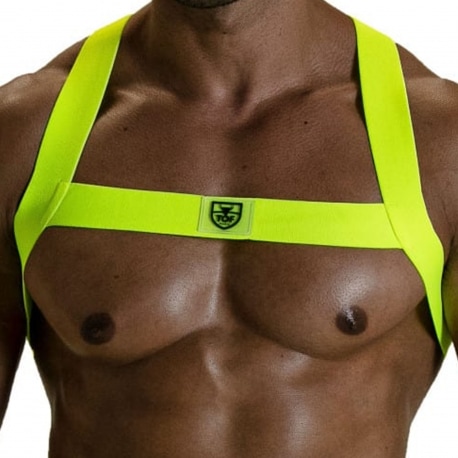 TOF Paris Fetish Elastic Harness - Neon Yellow