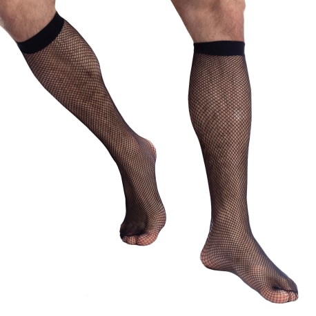 L'Homme invisible Chaussettes Hautes Résille Noires