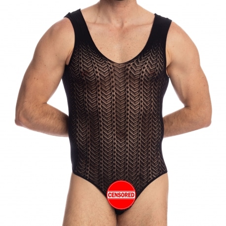 L'Homme invisible Adriel Thong Bodysuit - Black