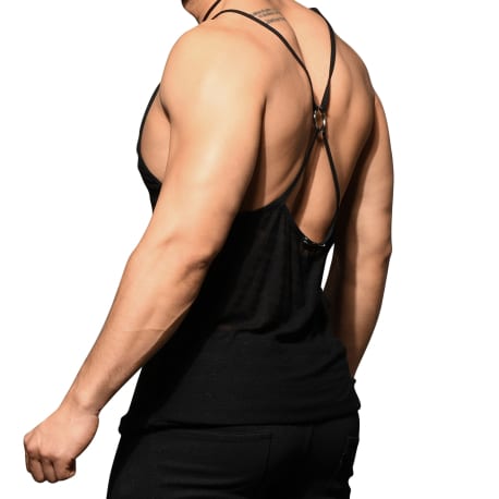 Andrew Christian Unleashed Ring Burnout Tank Top - Black