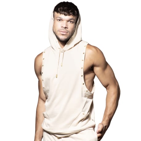 Andrew Christian Maverick Sleeveless Hoodie - Beige