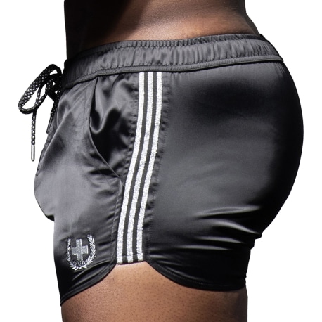 Andrew Christian Squad Satin Shorts - Black