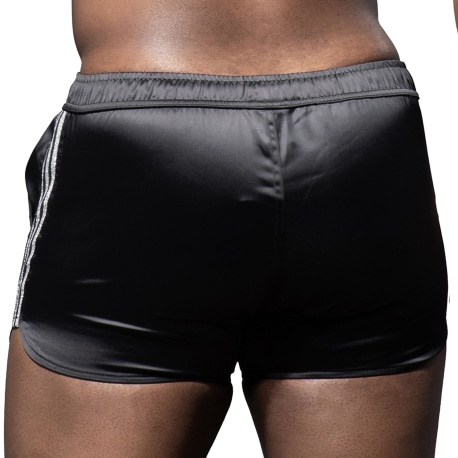 Andrew Christian Squad Satin Shorts - Black