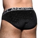 Andrew Christian Almost Naked Glam Plush Stripe Briefs - Black