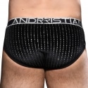 Andrew Christian Almost Naked Glam Plush Stripe Briefs - Black