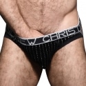 Andrew Christian Almost Naked Glam Plush Stripe Brief Jock - Black