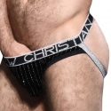 Andrew Christian Almost Naked Glam Plush Stripe Brief Jock - Black