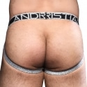 Andrew Christian Almost Naked Glam Plush Stripe Brief Jock - Black