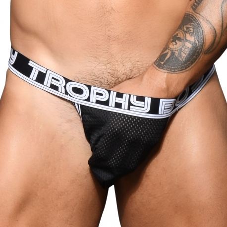 Andrew Christian Trophy Boy Mesh Jock - Black