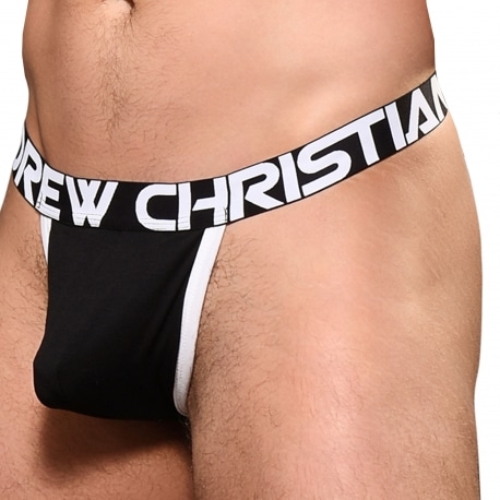 Andrew Christian CoolFlex Active Modal Y-Back Thong with Show-It  - Black