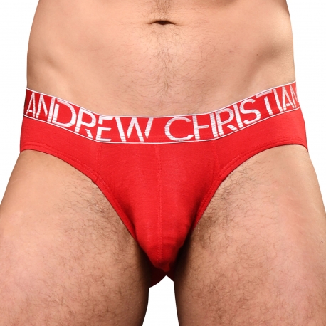 Andrew Christian Almost Naked Happy Modal Briefs - Red