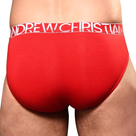 Andrew Christian Almost Naked Happy Modal Briefs - Red