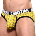 Andrew Christian Slip Almost Naked Plaid Jaune