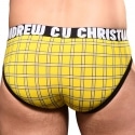 Andrew Christian Slip Almost Naked Plaid Jaune