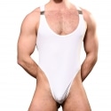 Andrew Christian Almost Naked Buckle Thong Bodysuit - White