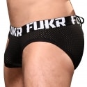 Andrew Christian Almost Naked FUKR Lace Back Mesh Briefs - Black