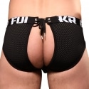 Andrew Christian Almost Naked FUKR Lace Back Mesh Briefs - Black