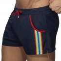 Addicted Short de Bain Rainbow Tape Bleu Marine