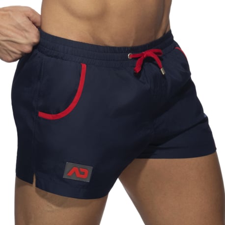 Addicted Rainbow Tape Swim Shorts - Navy