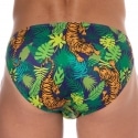 Sweet Banana Palms & Tigers Swim Briefs - Green