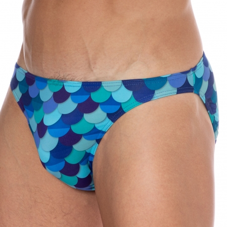 Sweet Banana Scales Swim Briefs - Blue