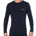 Emporio Armani T-Shirt Manches Longues Bold Monogram Coton Bleu Marine