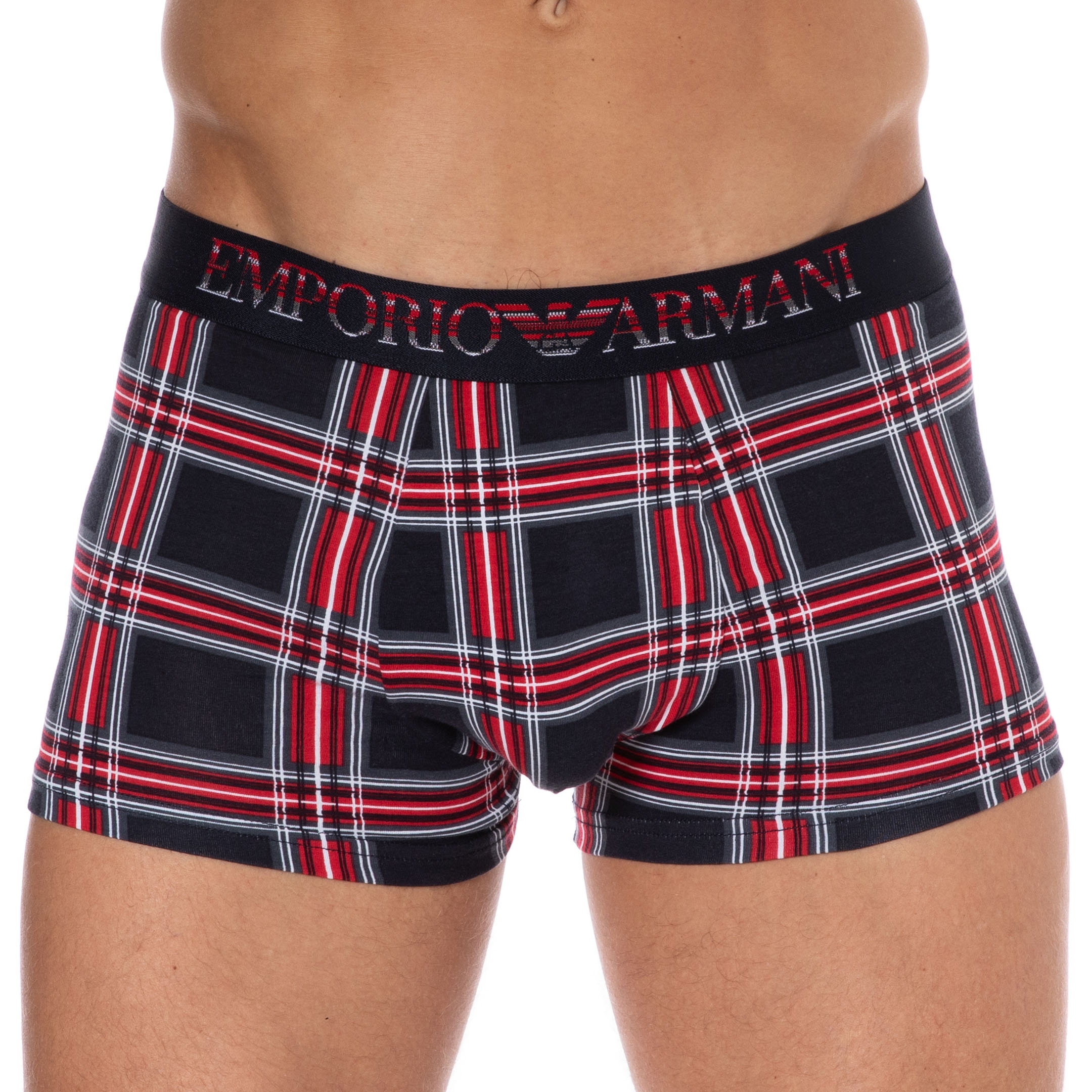 Emporio Armani Tartan Cotton Boxer Briefs Check INDERWEAR