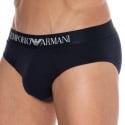 Emporio Armani Classic Pattern Mix Cotton Briefs - Navy