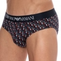 Emporio Armani Classic Pattern Mix Cotton Briefs - Navy Print