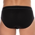 Emporio Armani Yarn Dyed Cotton Briefs - Black