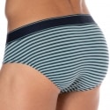 Emporio Armani Yarn Dyed Cotton Briefs - Arctic Stripe