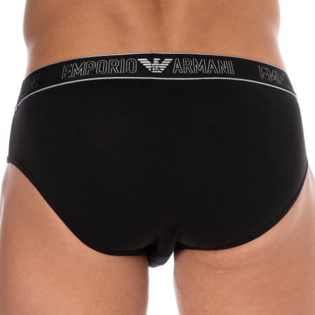 Emporio Armani Slip Silver Christmas Coton Noir