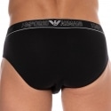 Emporio Armani Silver Christmas Cotton Briefs - Black