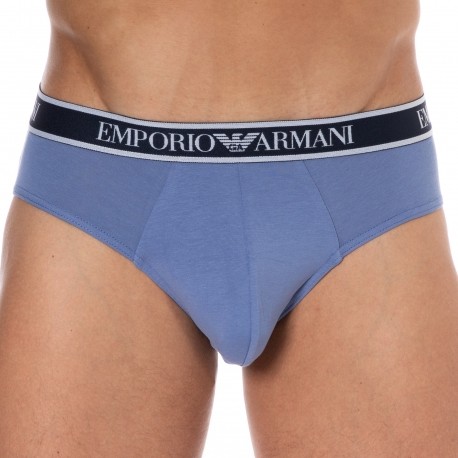 Emporio Armani Core Logoband Cotton Briefs - Oxford Blue