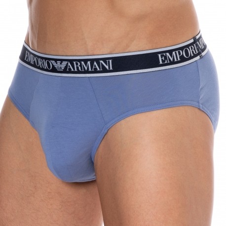 Emporio Armani Core Logoband Cotton Boxer Briefs - Indigo Blue