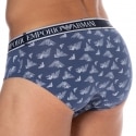 Emporio Armani Core Logoband Cotton Briefs - Indigo Blue - Logo