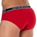 Emporio Armani Core Logoband Cotton Briefs - Red